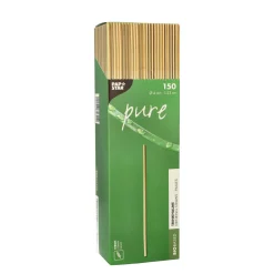 Bio-Strohhalm aus Stroh | Ø 4 mm x 23 cm - Papstar Pure (150 Stk)