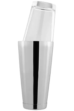 Boston Shaker mit Glas | mit Bodenkappe - Silber