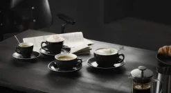 Cappuccino Tasse - Italia Black | Schwarz - 200 ml (6 Stk)