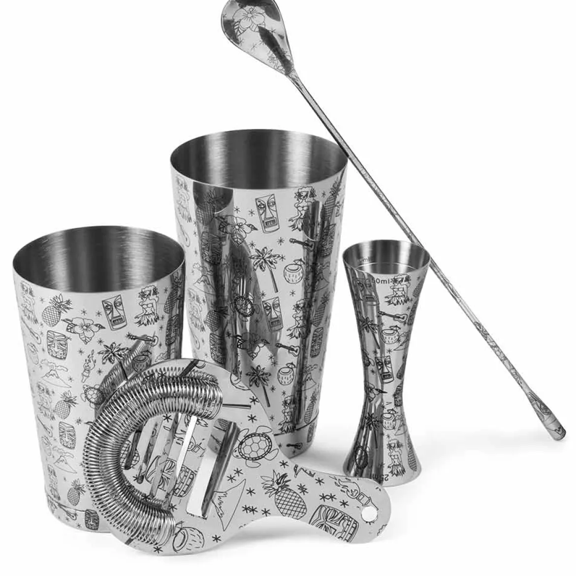 Cocktailset 5-teilig - Geschenkbox | Tiki Verzierung