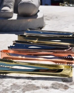Eiswürfelzange stabil | 18 cm - Bronze