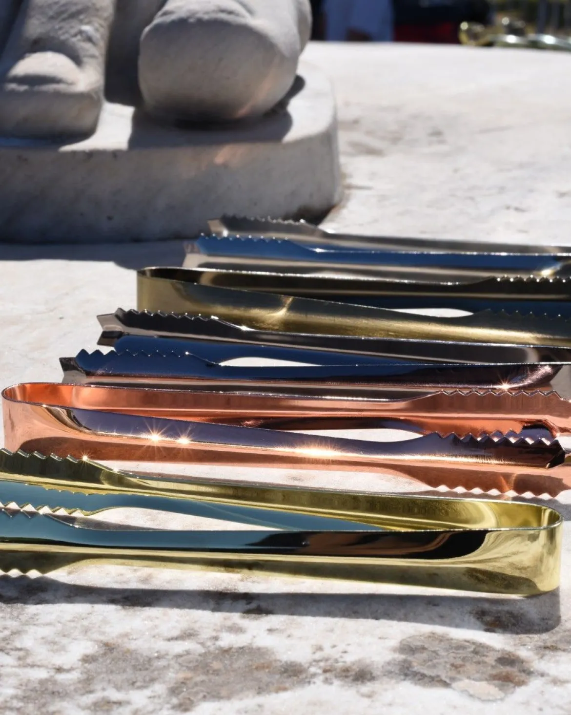 Eiswürfelzange stabil | 18 cm - Silber