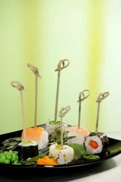 Fingerfood-Spieße "Knoten" | Natur - 10 cm - Papstar Pure (6 x 250 Stk)