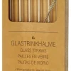 6 Glas-Trinkhalme & Bürste | Stölzle Lausitz | Klar - 15 cm
