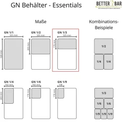 GN 1/3 Behälter - Edelstahl - GN Essentials | 6,5 cm
