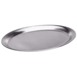 Serviertablett oval - Edelstahl matt | 19,5 x 15 cm