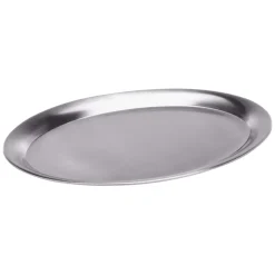 Serviertablett oval - Edelstahl matt | 23 x 17 cm